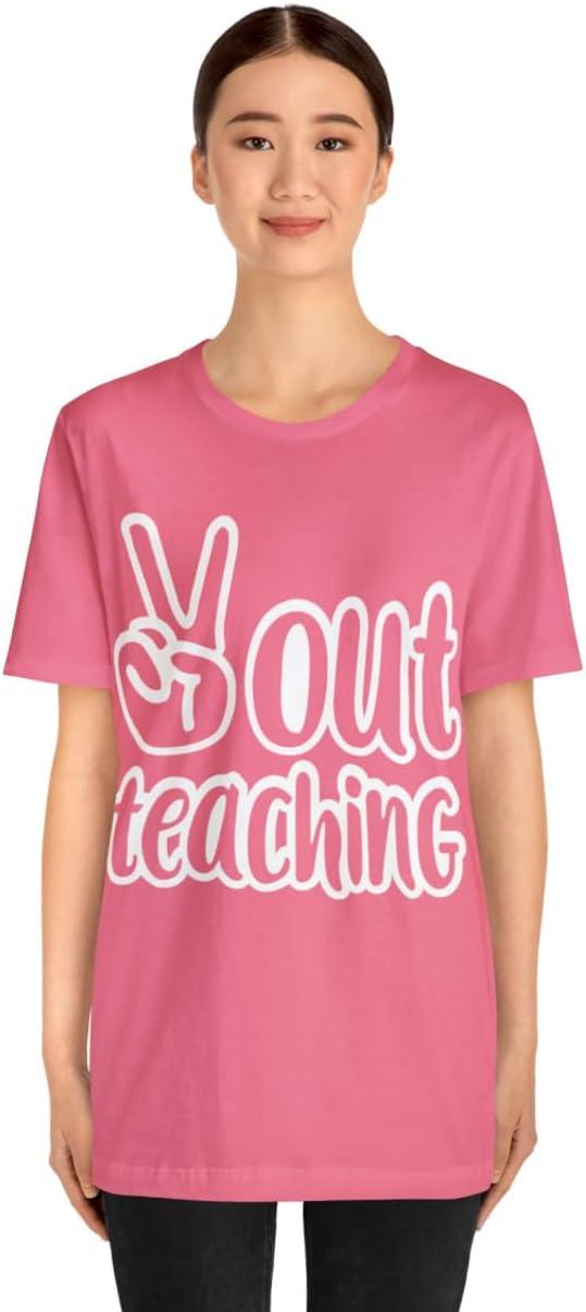 imagePeace Out Teaching Unisex Jersey Short Sleeve TeeCharity Pink