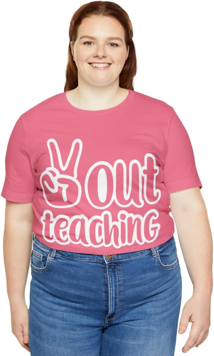 imagePeace Out Teaching Unisex Jersey Short Sleeve TeeCharity Pink