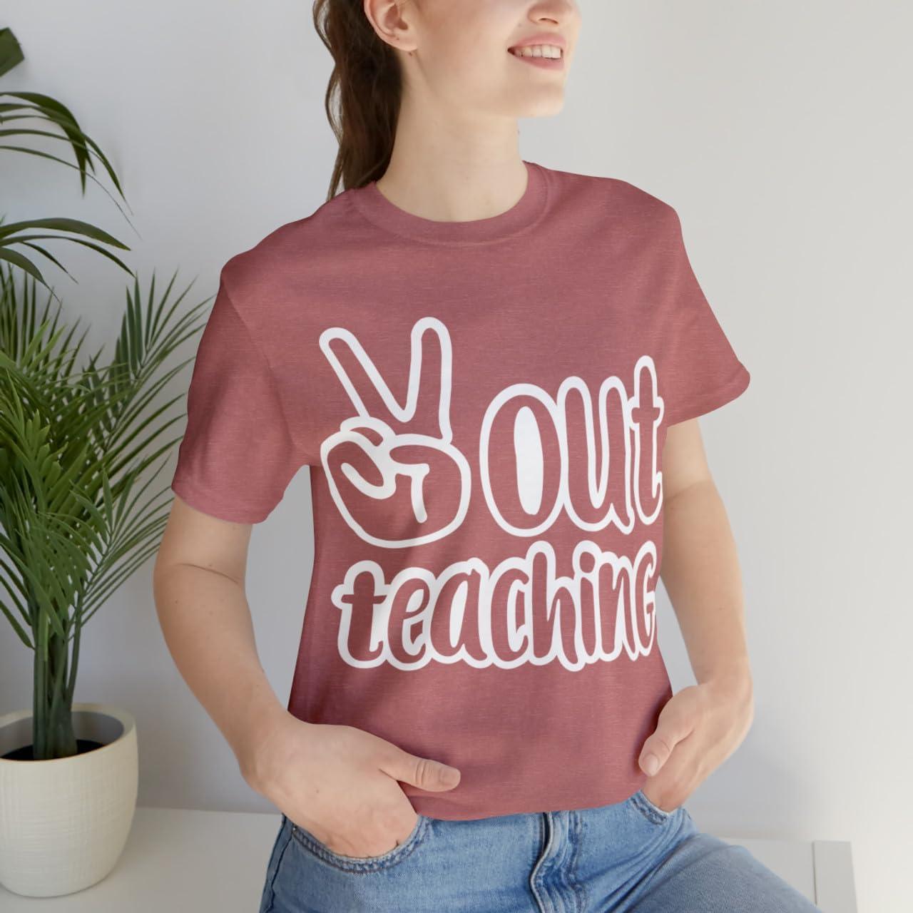 imagePeace Out Teaching Unisex Jersey Short Sleeve TeeHeather Mauve