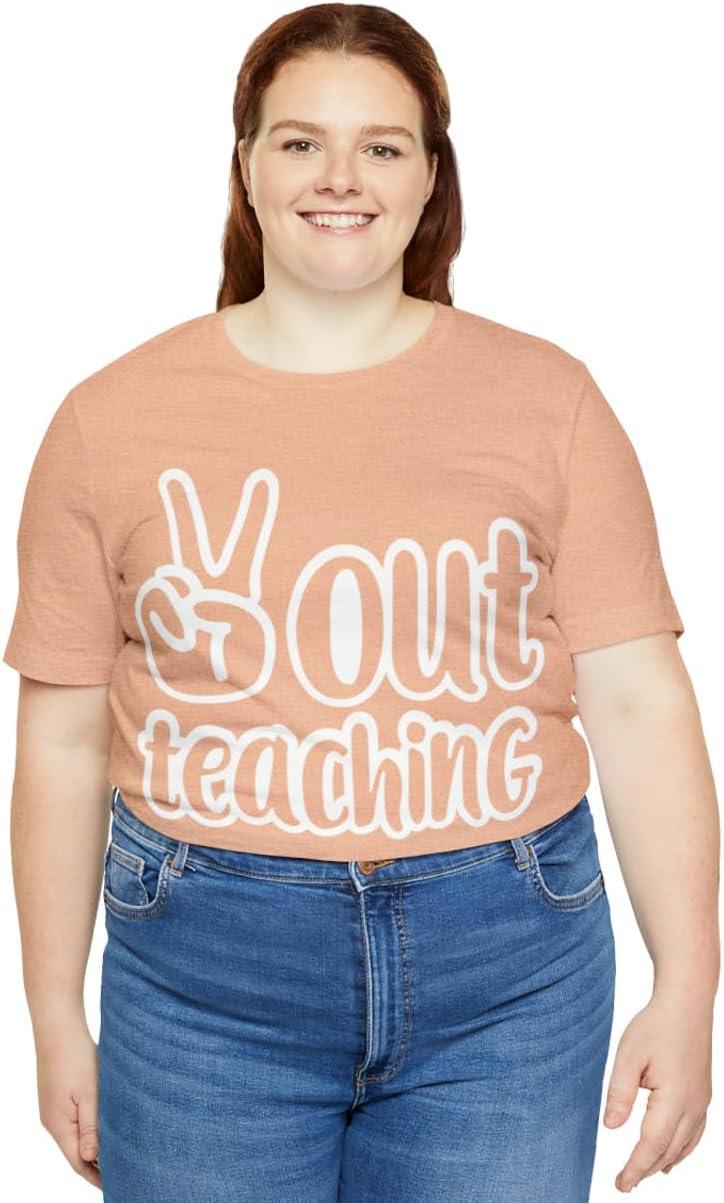 imagePeace Out Teaching Unisex Jersey Short Sleeve TeeHeather Peach