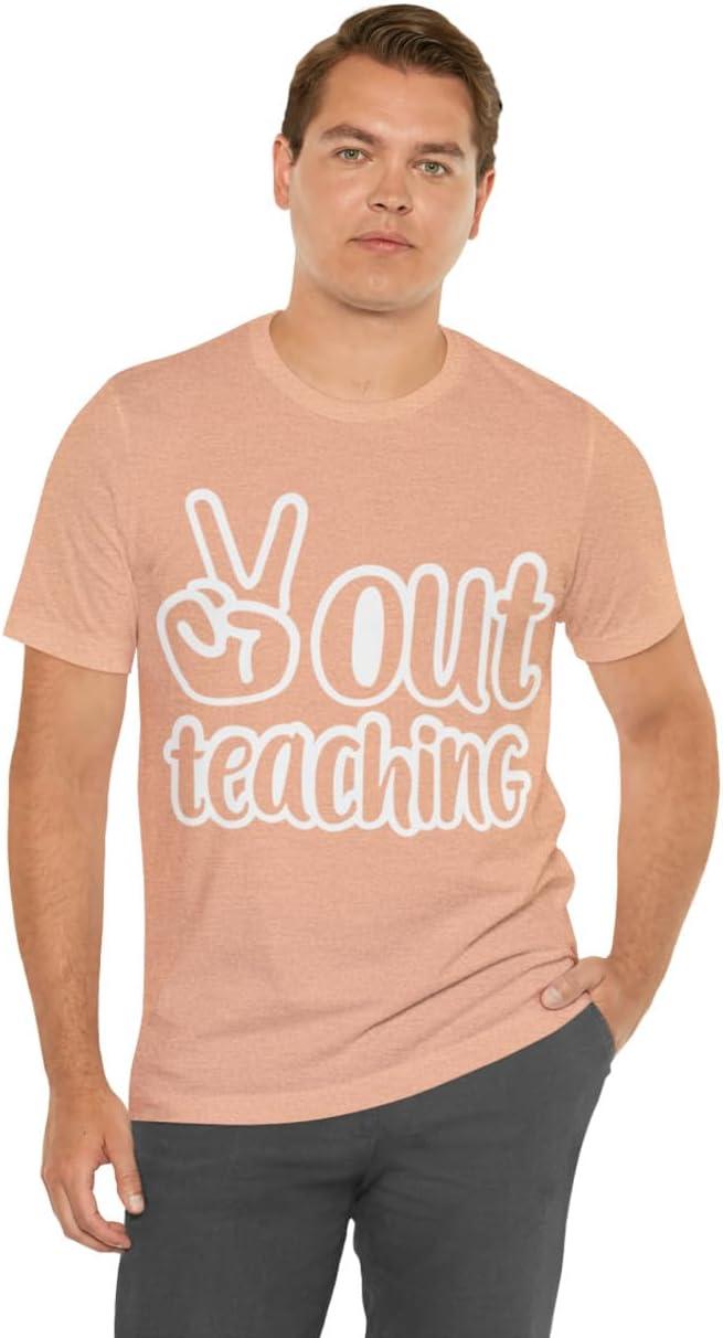 imagePeace Out Teaching Unisex Jersey Short Sleeve TeeHeather Peach