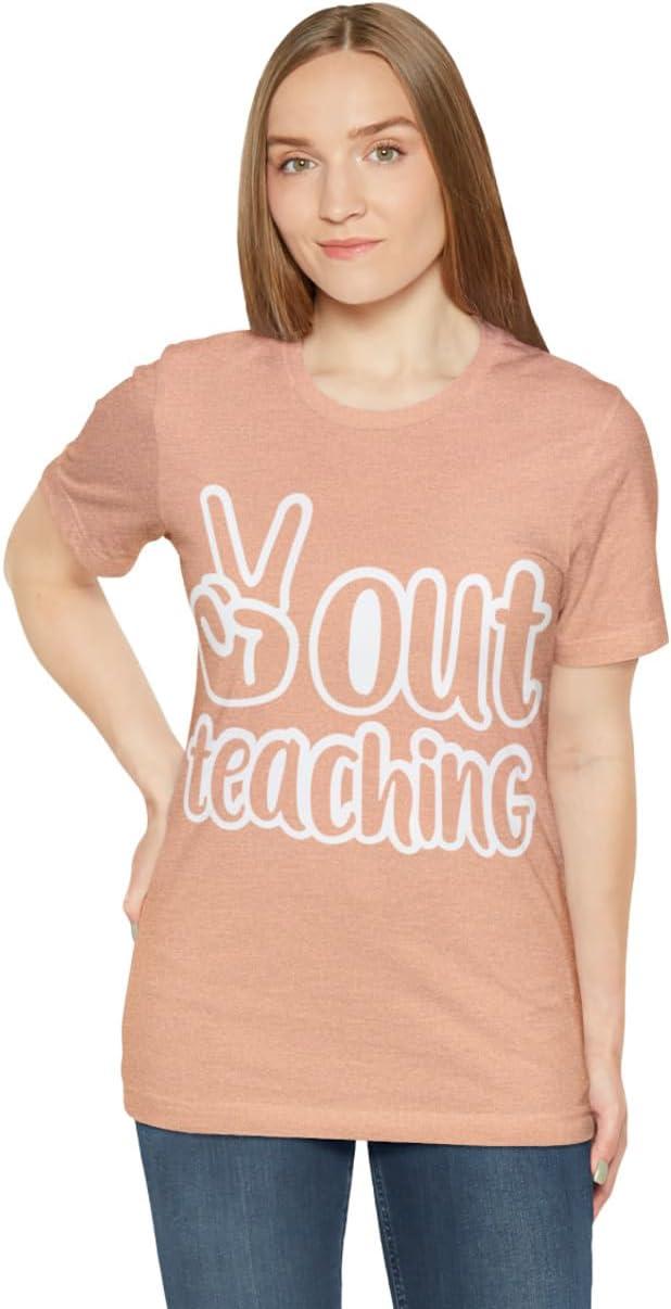 imagePeace Out Teaching Unisex Jersey Short Sleeve TeeHeather Peach