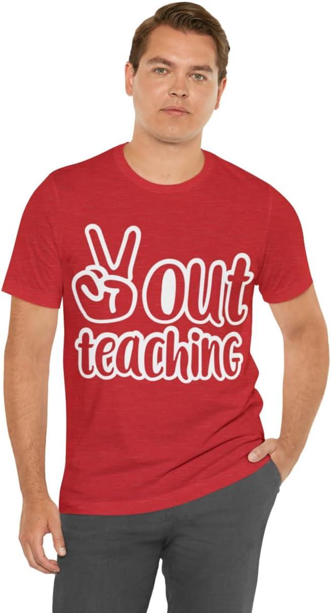 imagePeace Out Teaching Unisex Jersey Short Sleeve TeeHeather Red