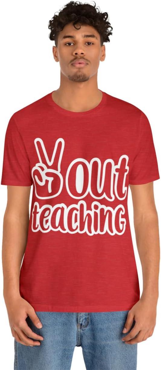 imagePeace Out Teaching Unisex Jersey Short Sleeve TeeHeather Red
