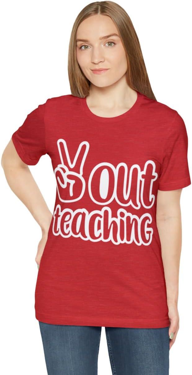 imagePeace Out Teaching Unisex Jersey Short Sleeve TeeHeather Red
