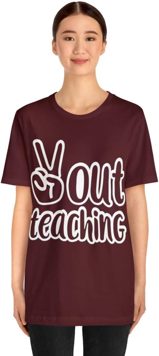 imagePeace Out Teaching Unisex Jersey Short Sleeve TeeMaroon
