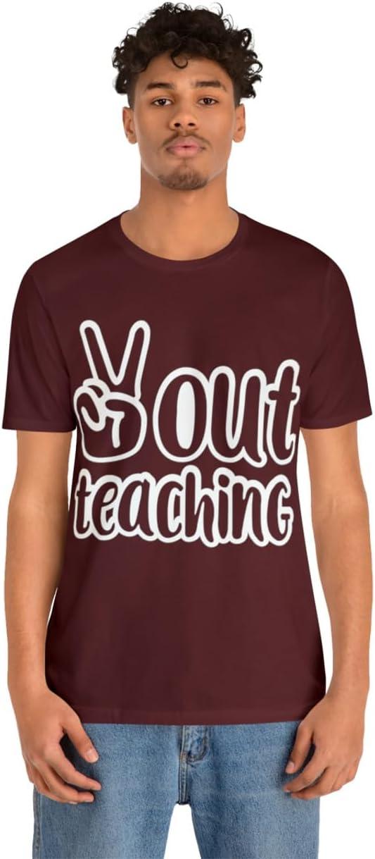 imagePeace Out Teaching Unisex Jersey Short Sleeve TeeMaroon