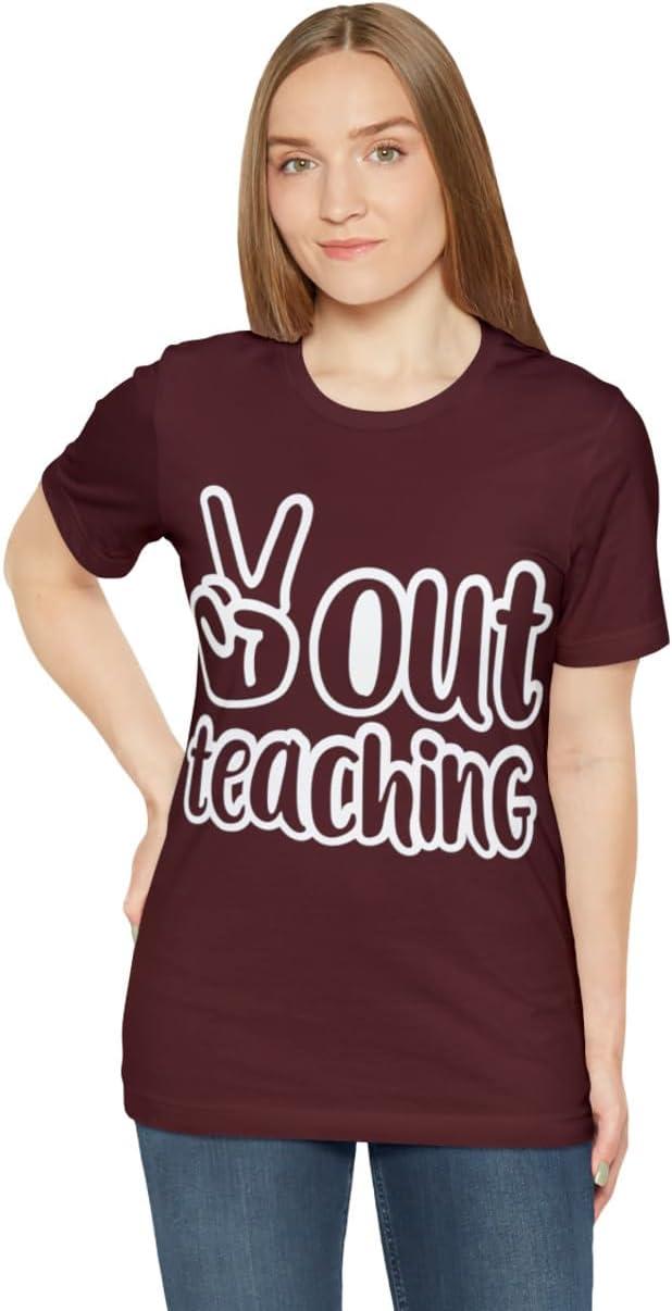 imagePeace Out Teaching Unisex Jersey Short Sleeve TeeMaroon