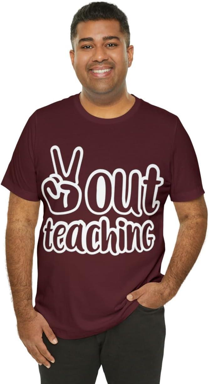 imagePeace Out Teaching Unisex Jersey Short Sleeve TeeMaroon