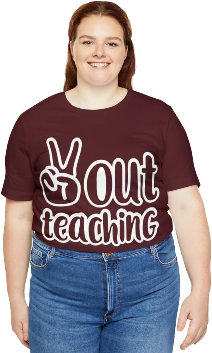 imagePeace Out Teaching Unisex Jersey Short Sleeve TeeMaroon