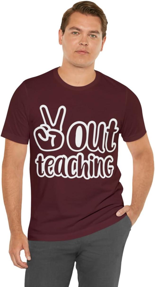 imagePeace Out Teaching Unisex Jersey Short Sleeve TeeMaroon