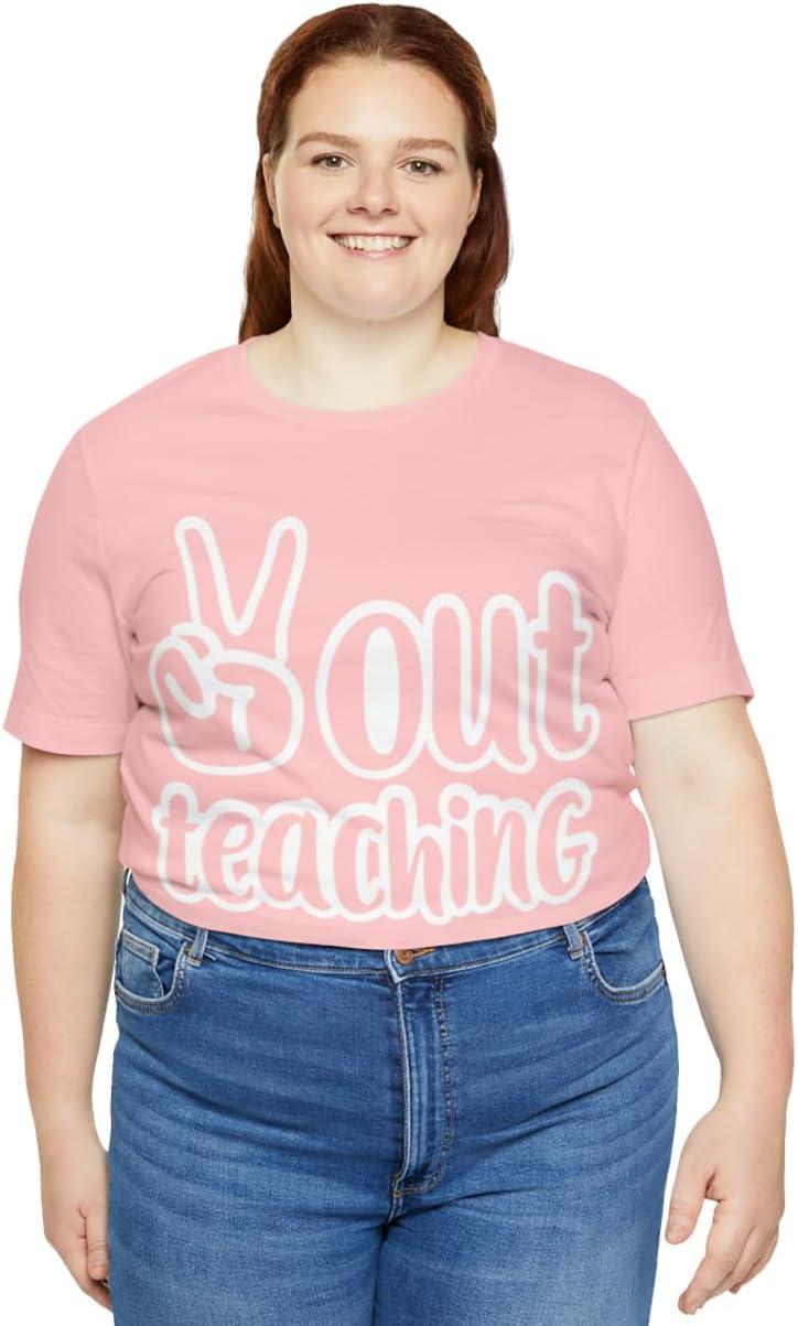 imagePeace Out Teaching Unisex Jersey Short Sleeve TeePink