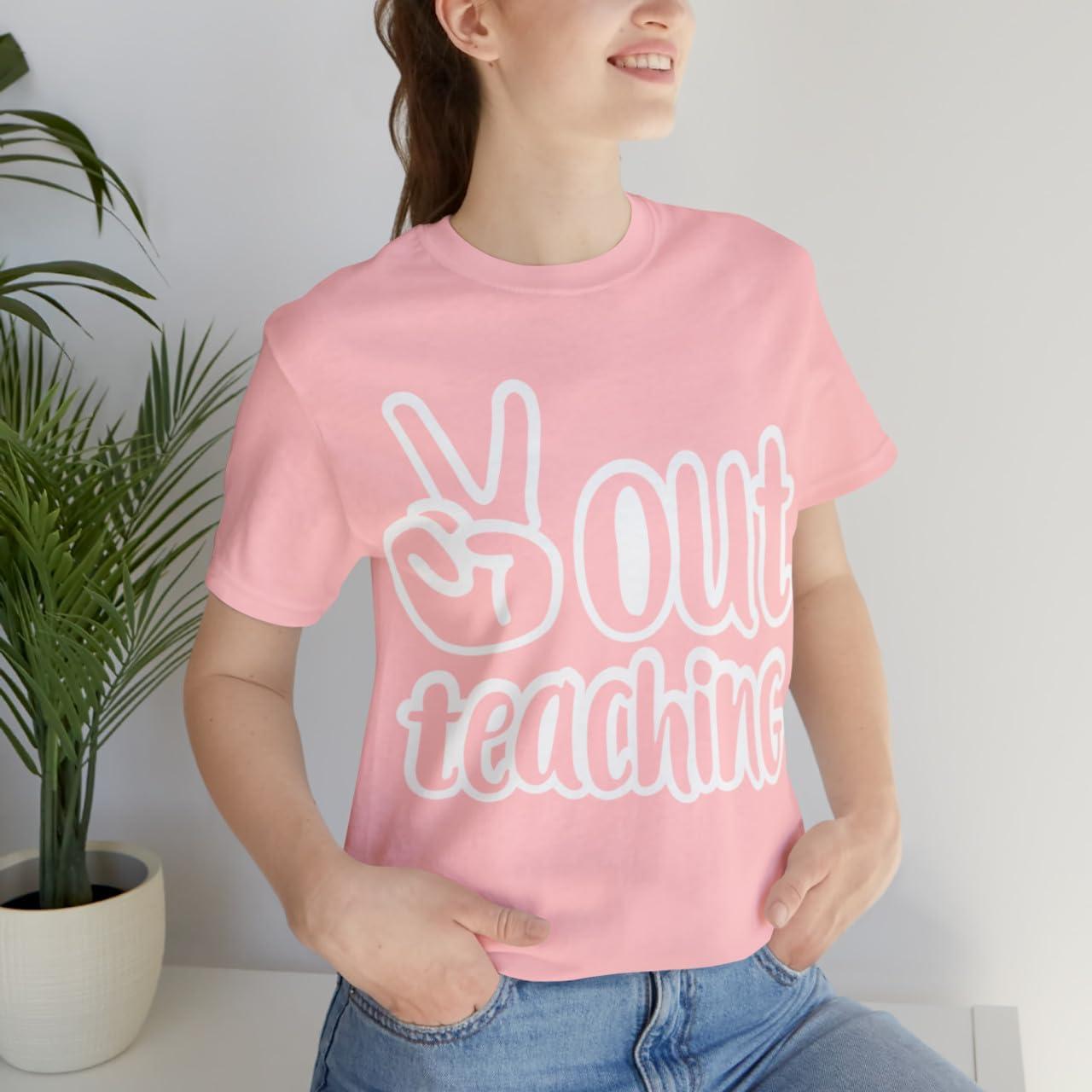 imagePeace Out Teaching Unisex Jersey Short Sleeve TeePink