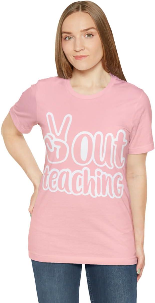imagePeace Out Teaching Unisex Jersey Short Sleeve TeePink