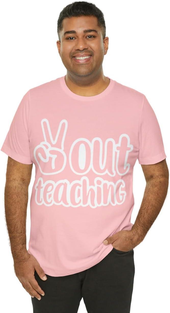 imagePeace Out Teaching Unisex Jersey Short Sleeve TeePink