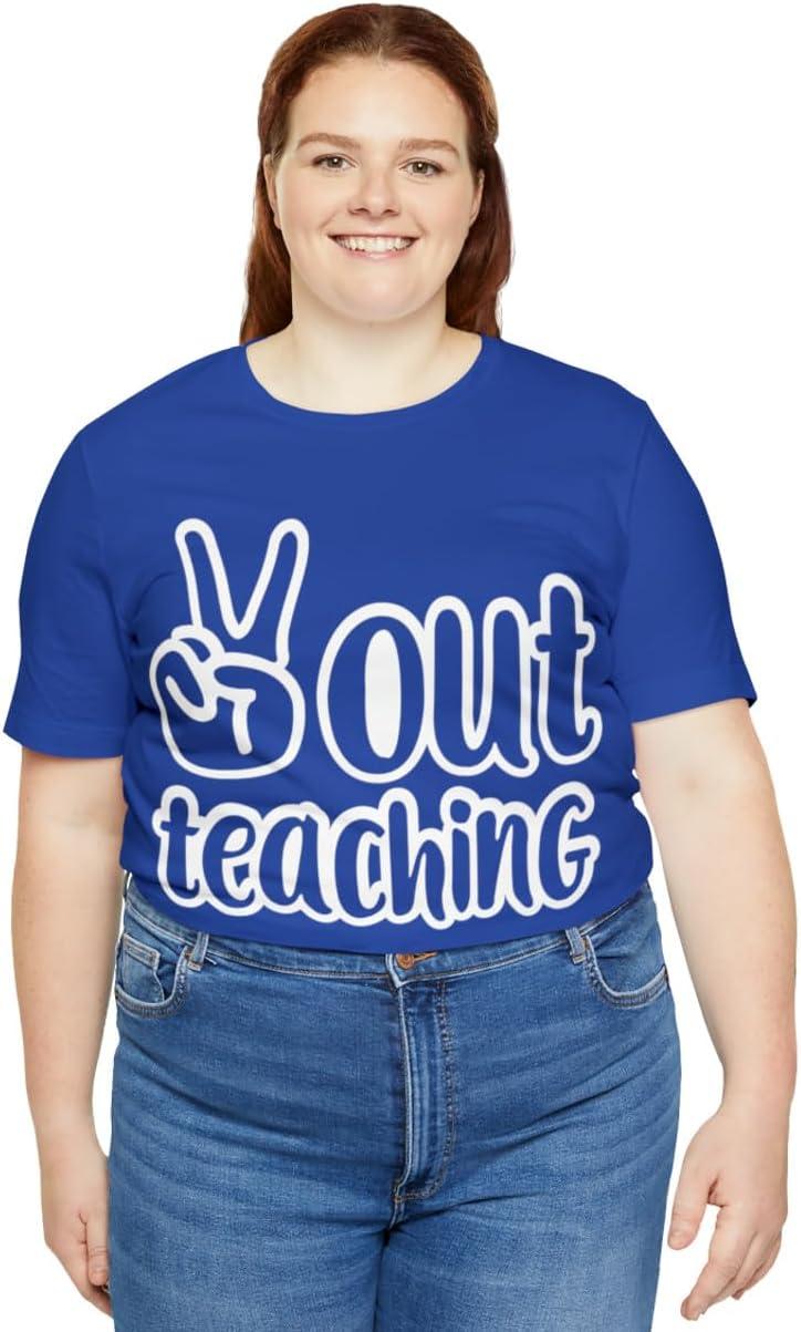 imagePeace Out Teaching Unisex Jersey Short Sleeve TeeTrue Royal