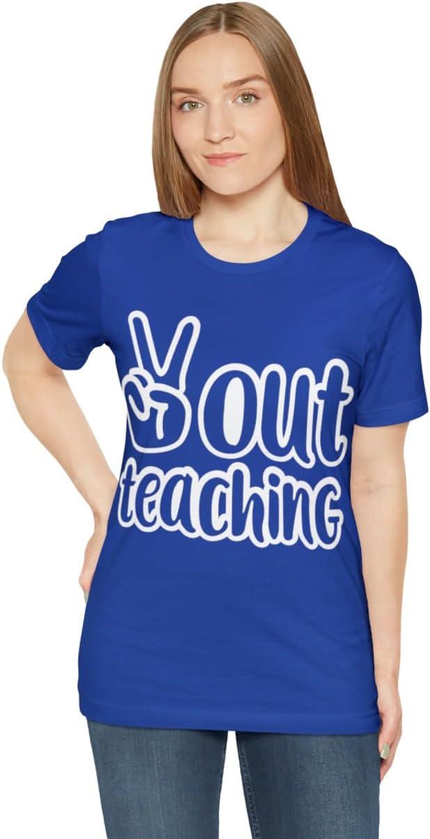 imagePeace Out Teaching Unisex Jersey Short Sleeve TeeTrue Royal