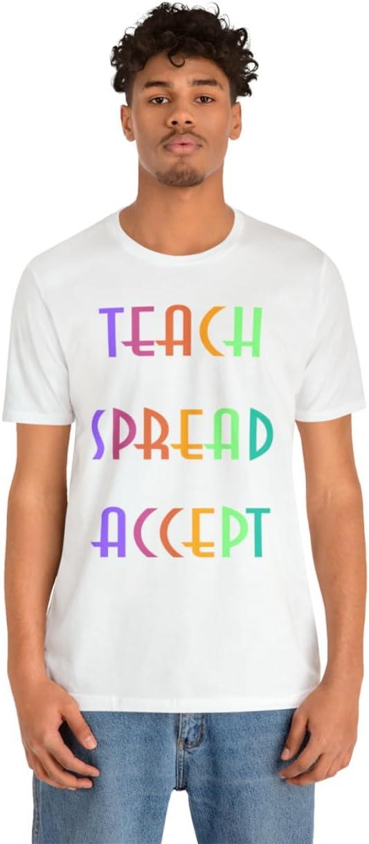 imageTeach Bravery Spread Kindness Accept Difference Bella Canvas TShirtsWhite