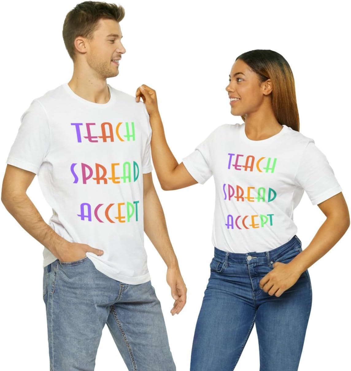 imageTeach Bravery Spread Kindness Accept Difference Bella Canvas TShirtsWhite
