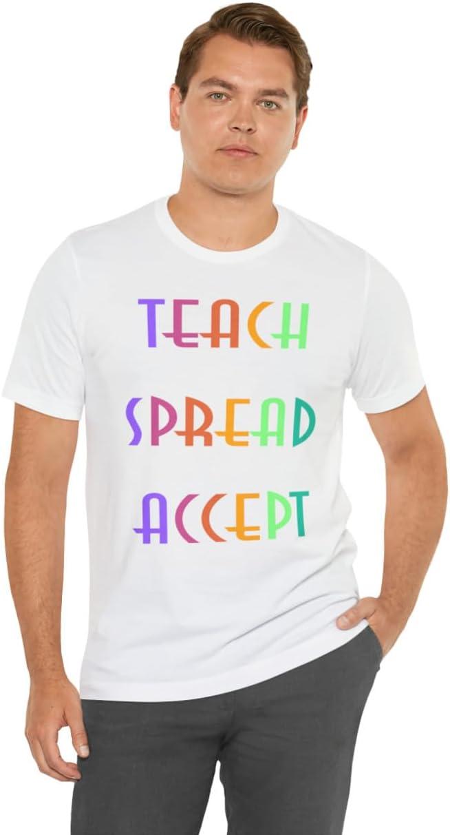 imageTeach Bravery Spread Kindness Accept Difference Bella Canvas TShirtsWhite