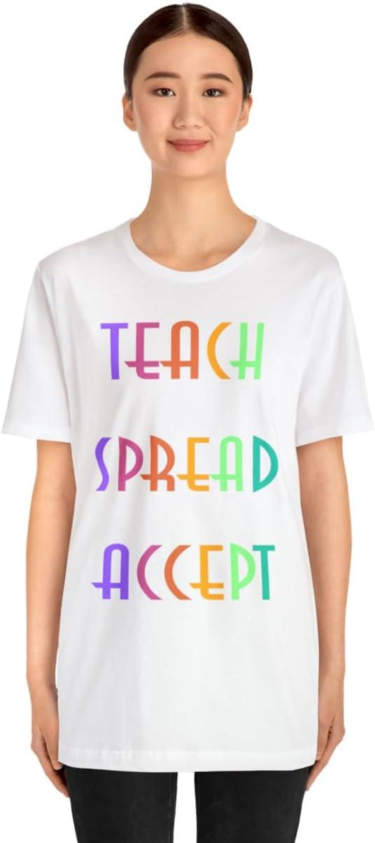 imageTeach Bravery Spread Kindness Accept Difference Bella Canvas TShirtsWhite