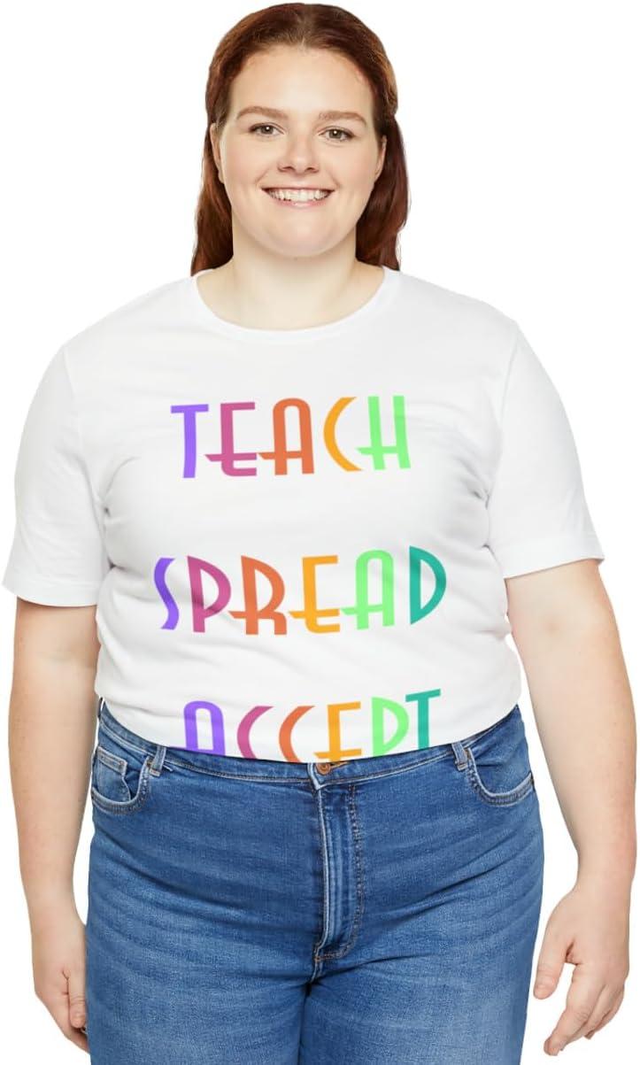 imageTeach Bravery Spread Kindness Accept Difference Bella Canvas TShirtsWhite