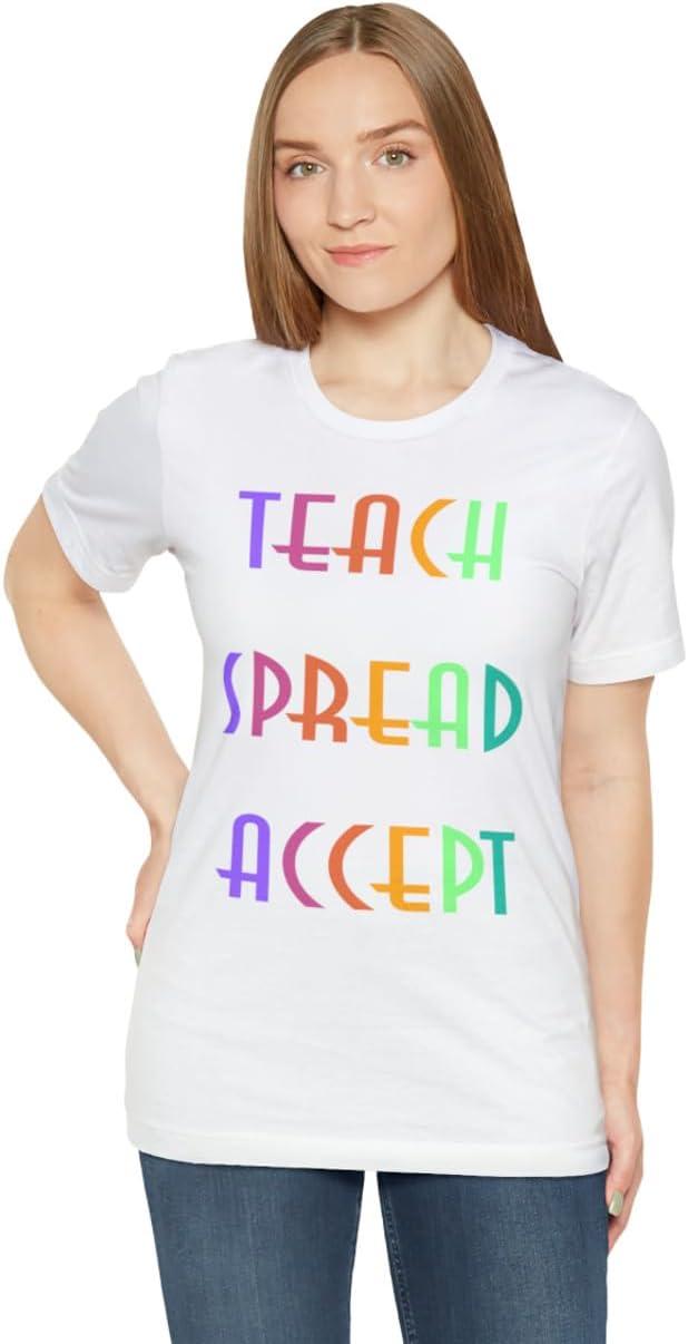 imageTeach Bravery Spread Kindness Accept Difference Bella Canvas TShirtsWhite