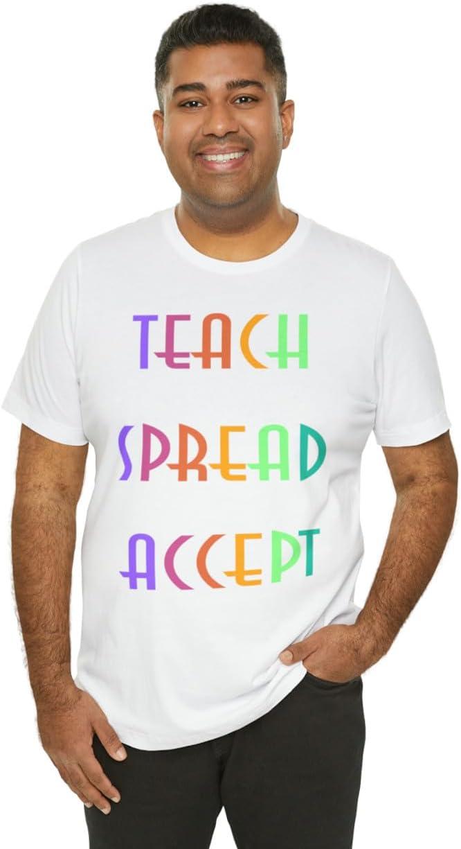 imageTeach Bravery Spread Kindness Accept Difference Bella Canvas TShirtsWhite