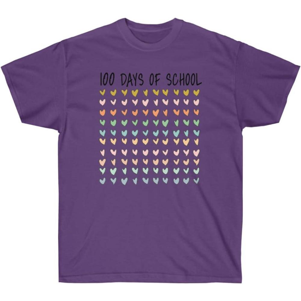 image100 Days of School Hearts TeePurple