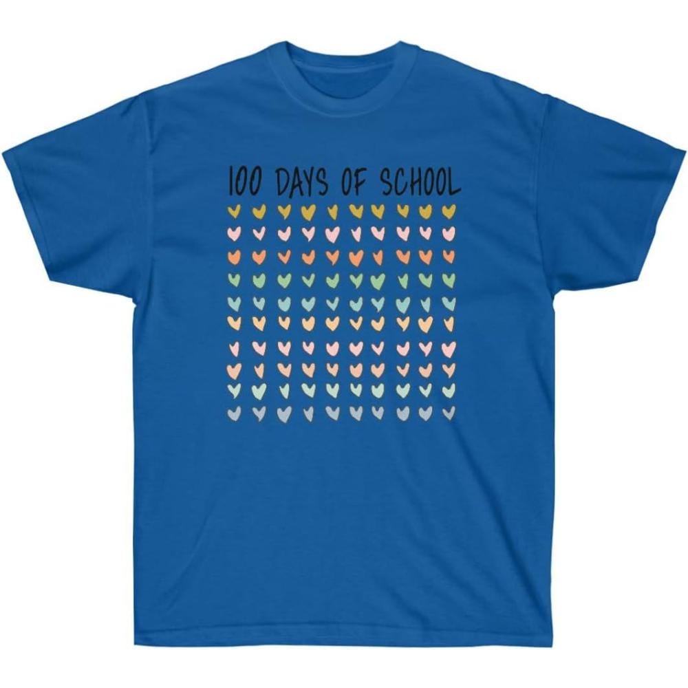 image100 Days of School Hearts TeeRoyal