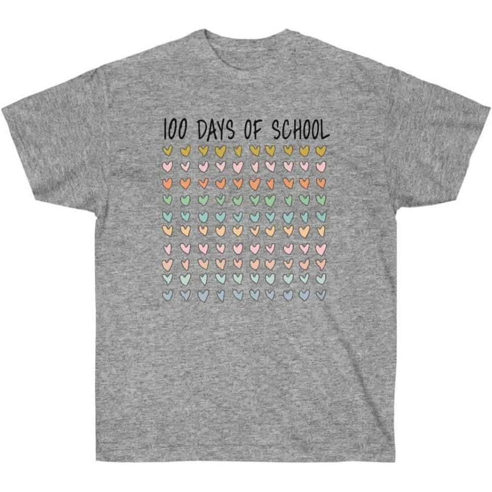 image100 Days of School Hearts TeeSport Grey