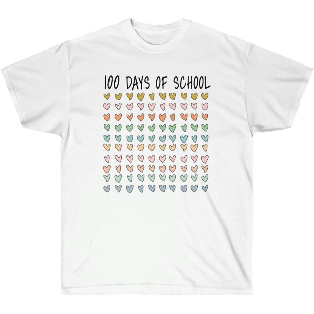 image100 Days of School Hearts TeeWhite