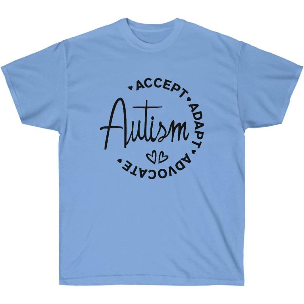 imageAccept Adapt Advocate Autism TShirtCarolina Blue