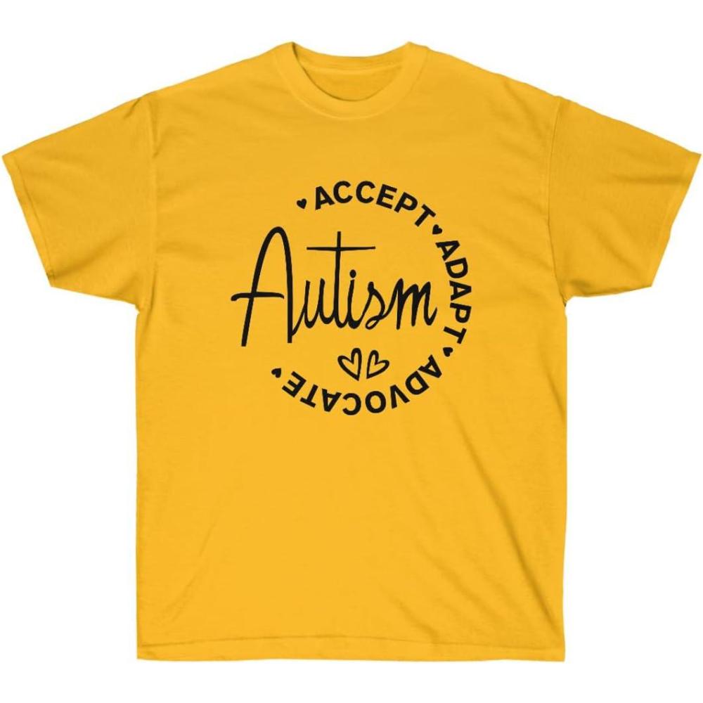 imageAccept Adapt Advocate Autism TShirtGold
