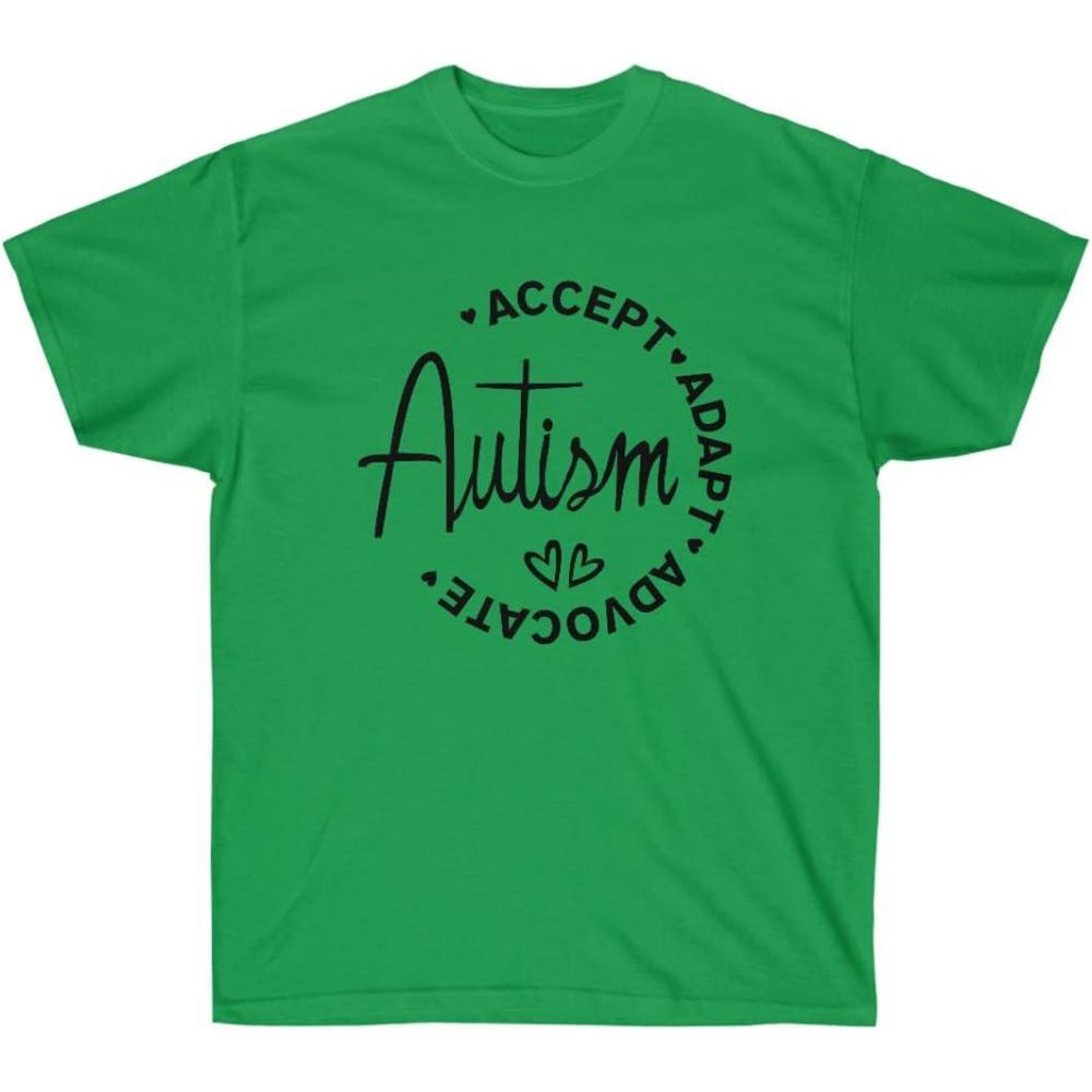 imageAccept Adapt Advocate Autism TShirtIrish Green