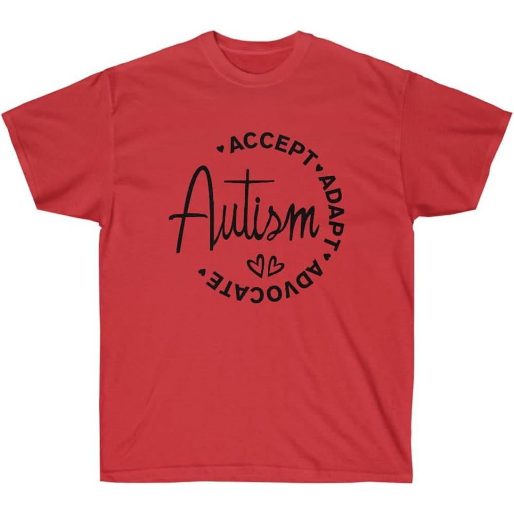 imageAccept Adapt Advocate Autism TShirtRed