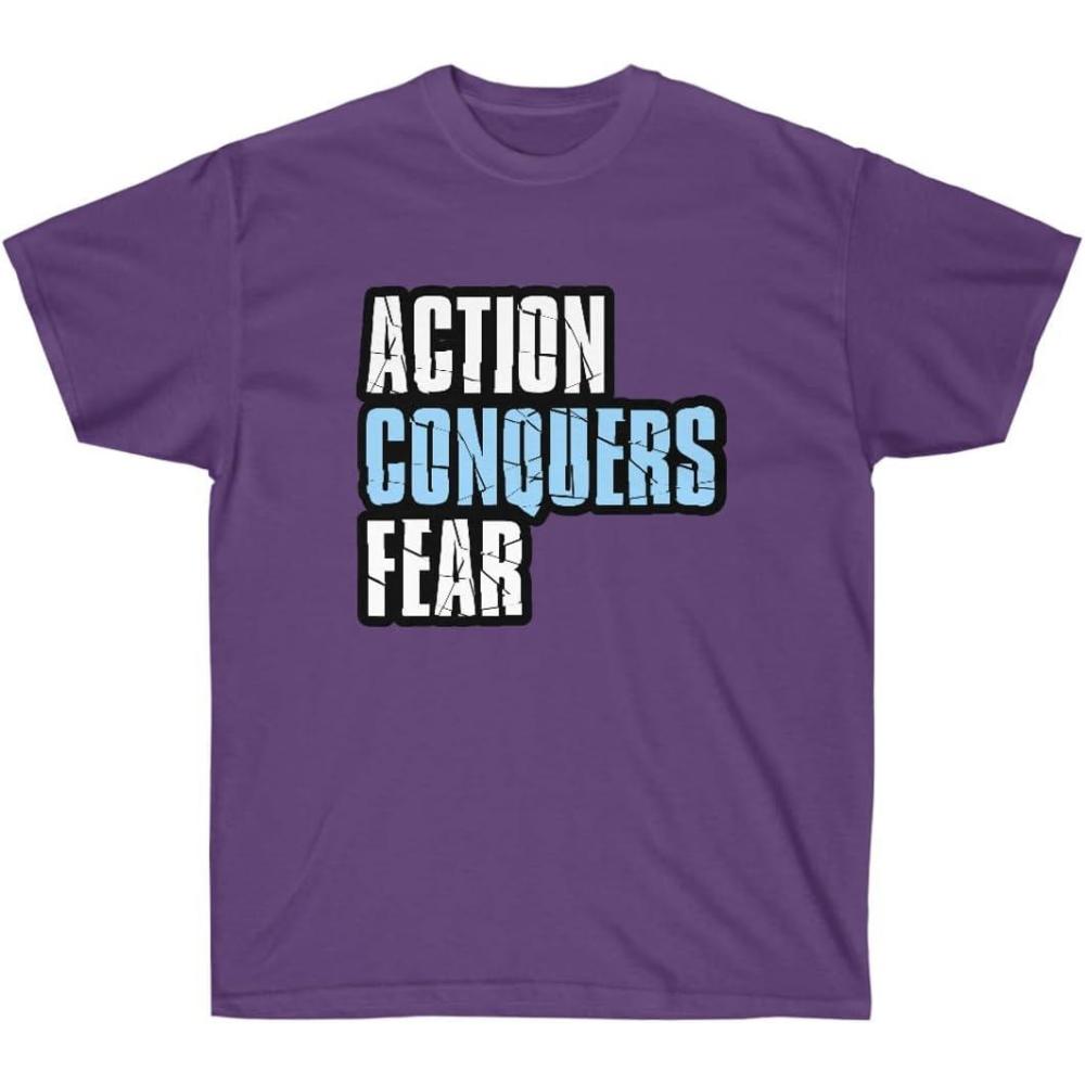 imageAction Conquers Fear TShirtPurple