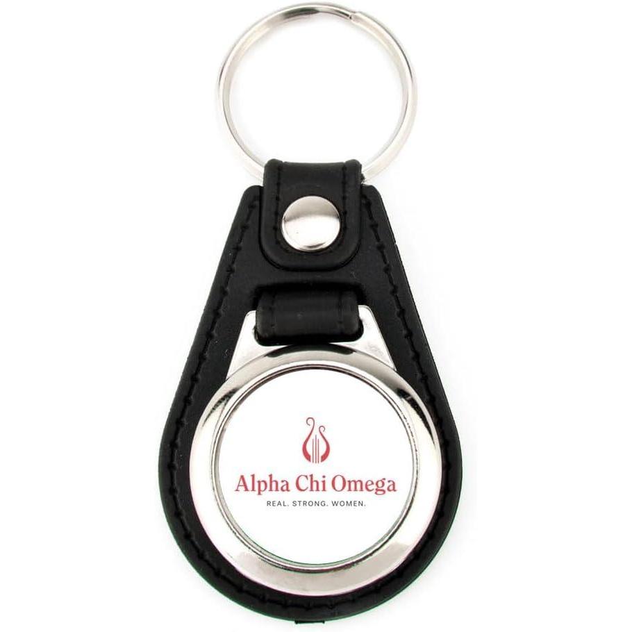 imageGreekgear Alpha Chi Omega Leatherette Teardrop Keychain