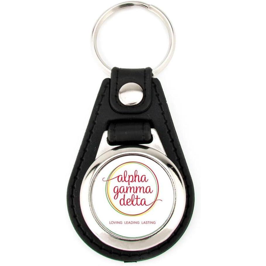 imageGreekgear Alpha Gamma Delta Leatherette Teardrop Keychain