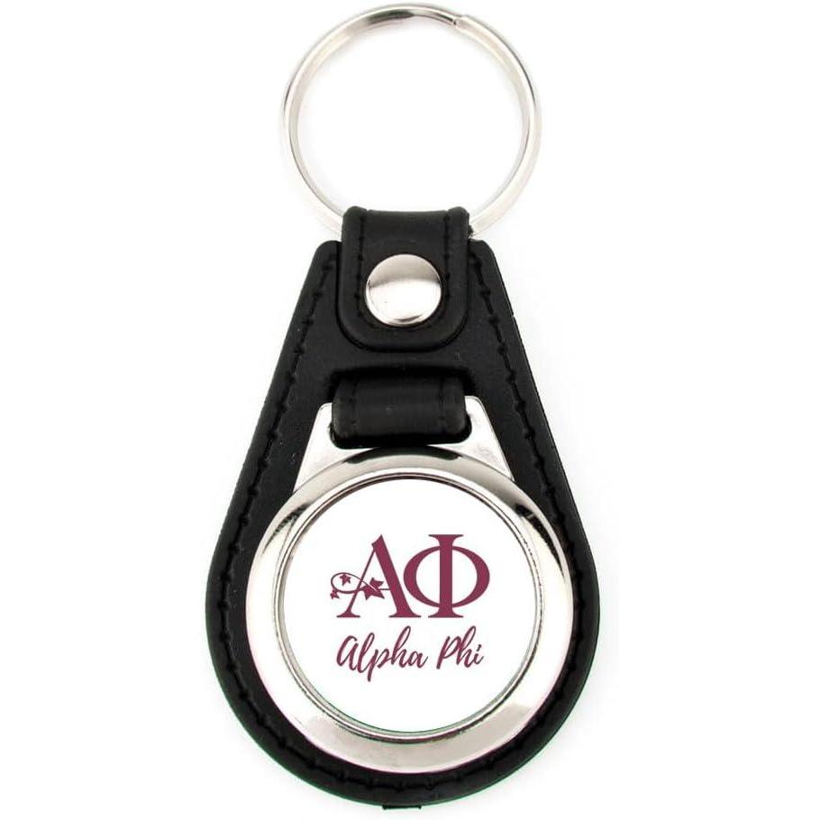 imageGreekgear Alpha Phi Leatherette Teardrop Keychain
