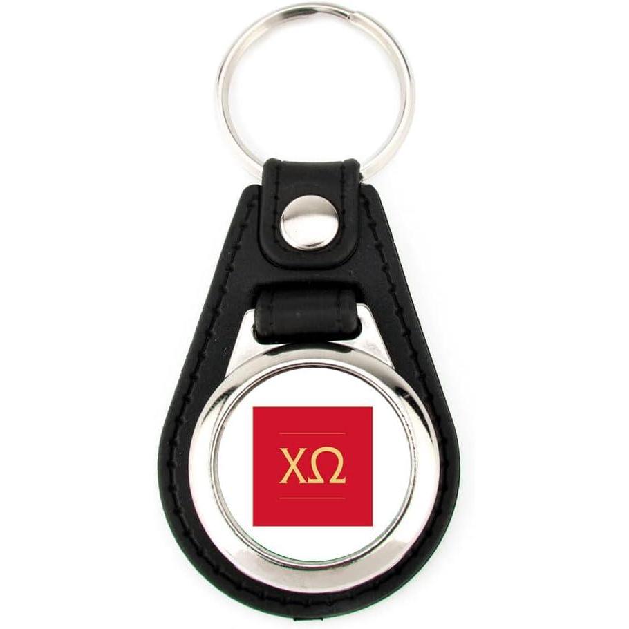 imageGreekgear Chi Omega Leatherette Teardrop Keychain