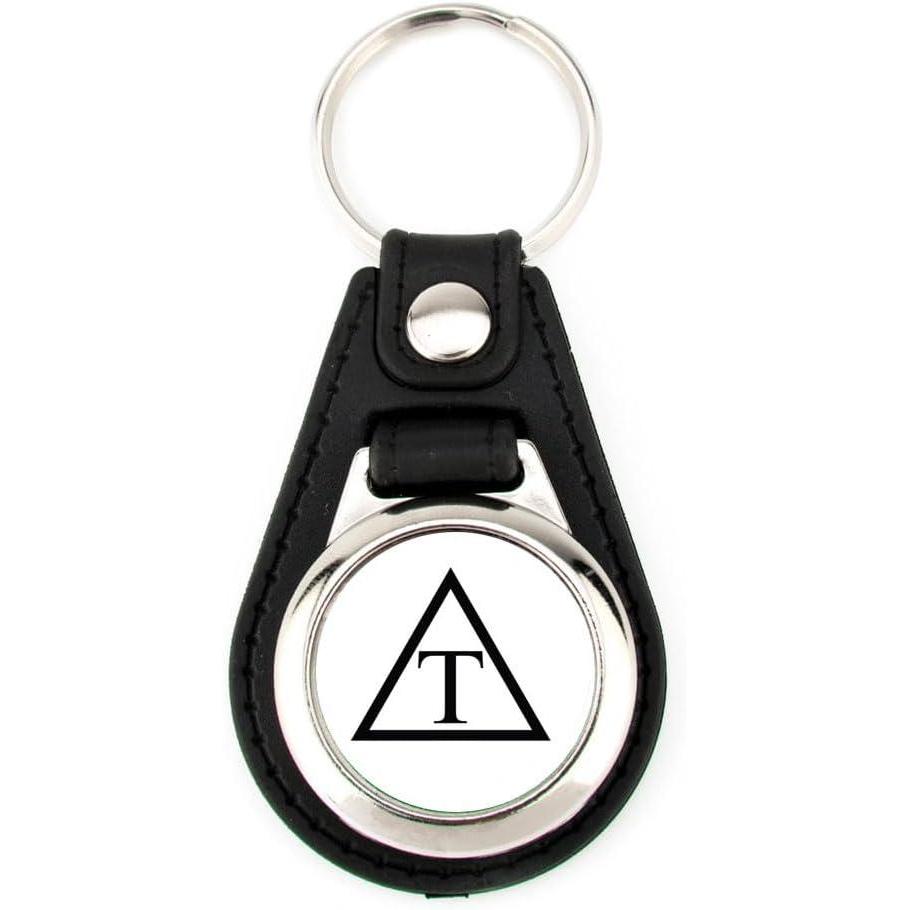imageGreekgear Triangle Leatherette Teardrop Key Chain