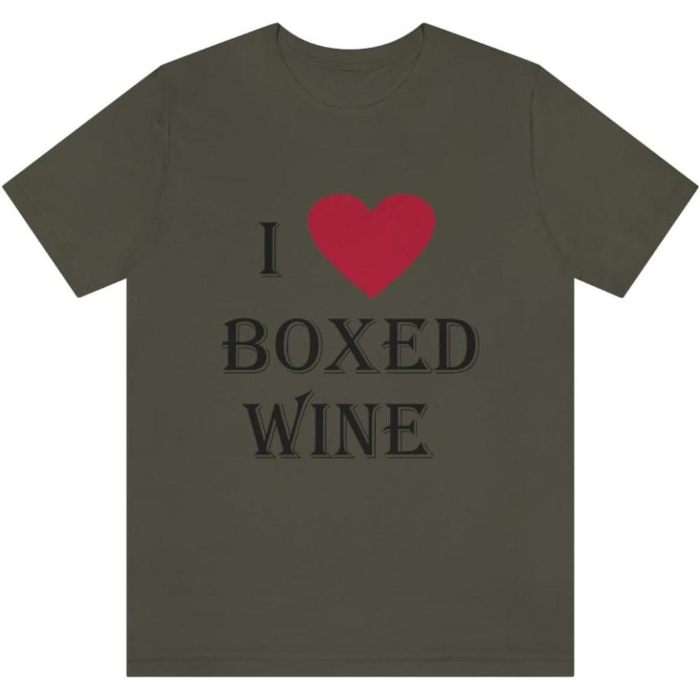 imageI Love Boxed Wine Unisex Jersey Short Sleeve TeeArmy
