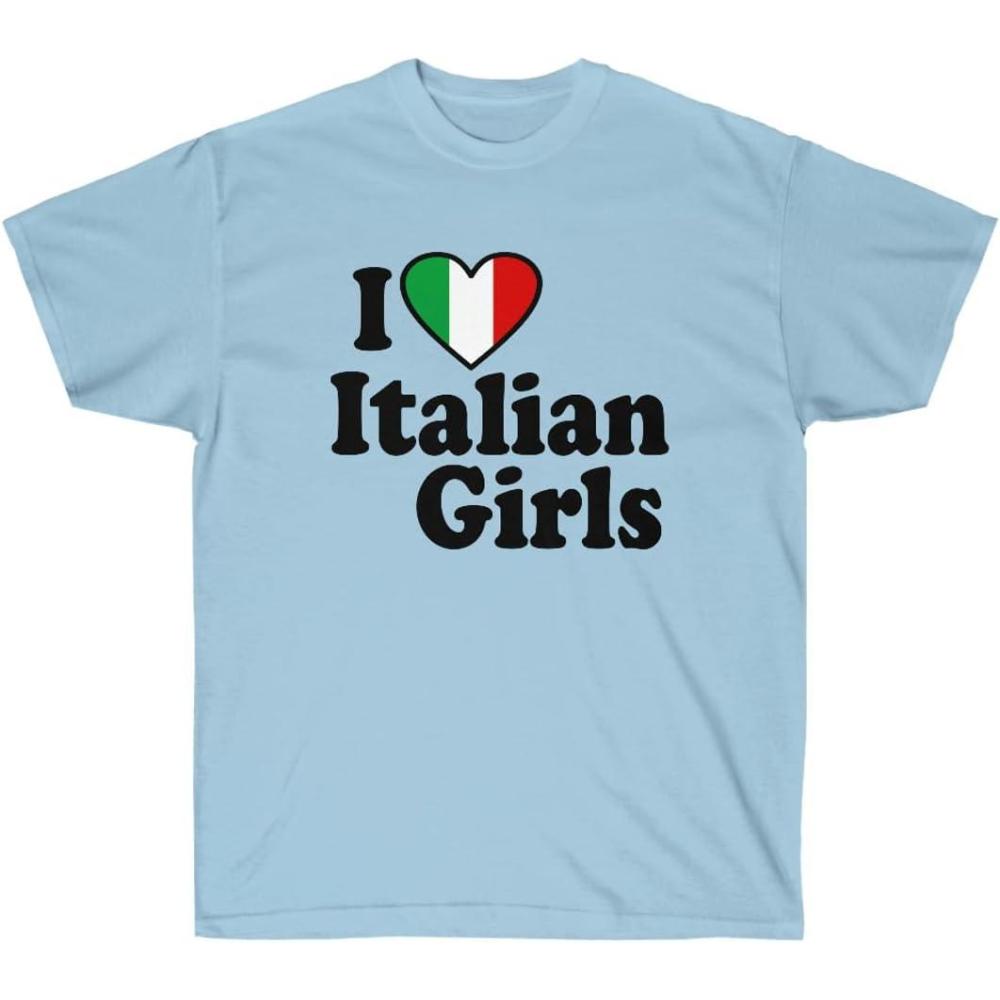 imageI Love Italian Girls Italian TShirtLight Blue