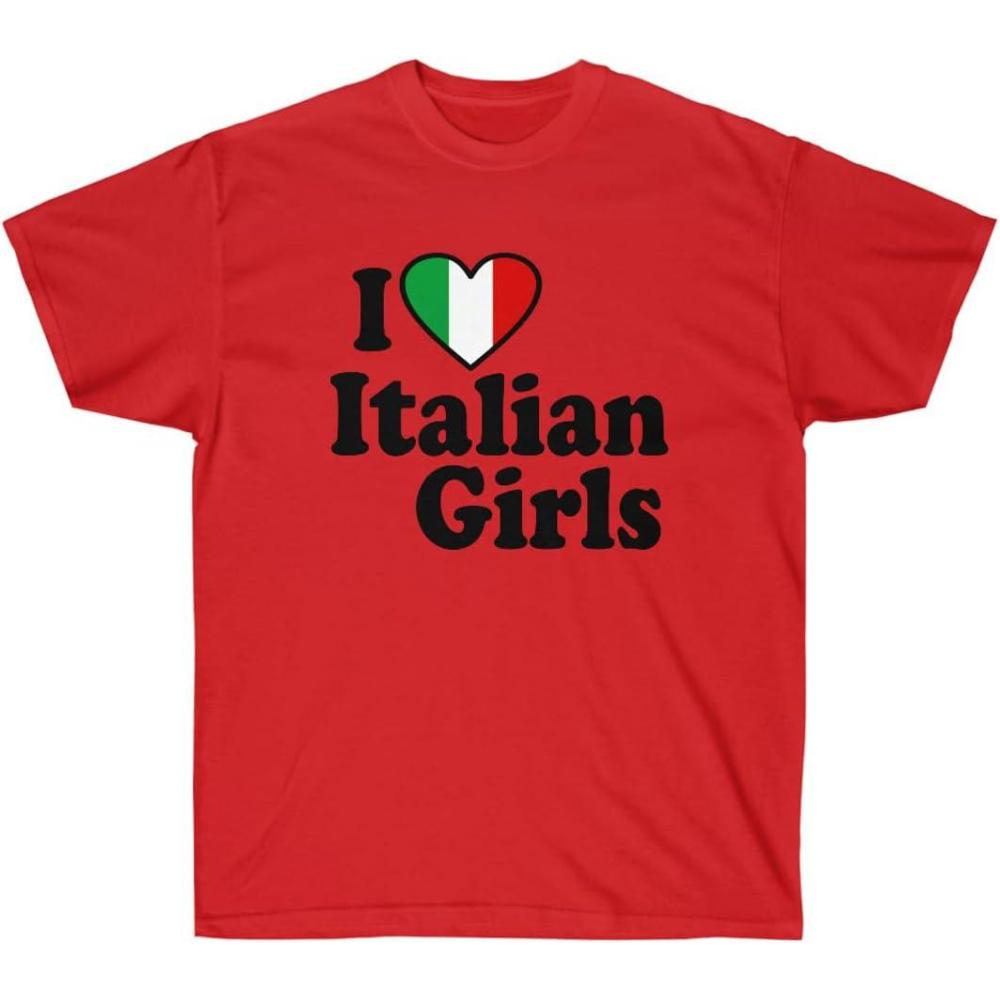 imageI Love Italian Girls Italian TShirtRed