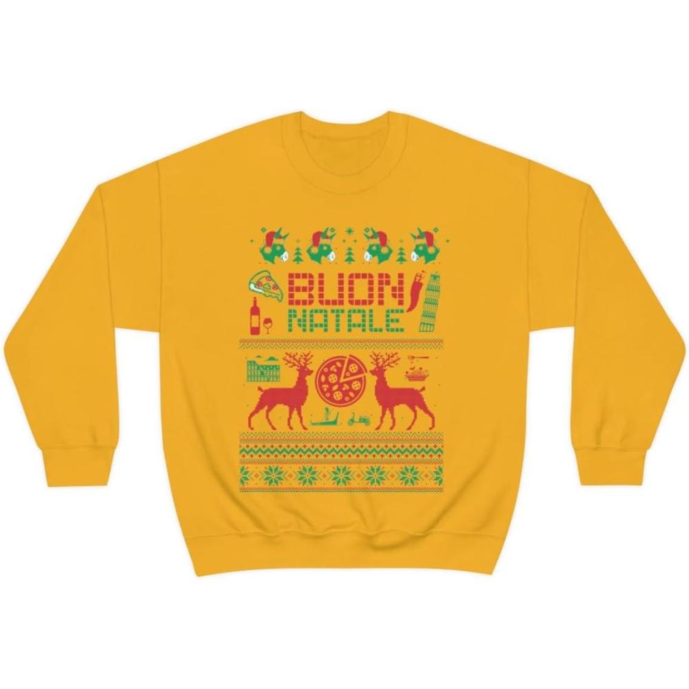 imageItalian Ugly Christmas Sweater SweatshirtGold