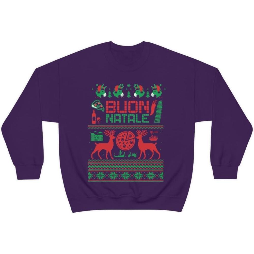 imageItalian Ugly Christmas Sweater SweatshirtPurple