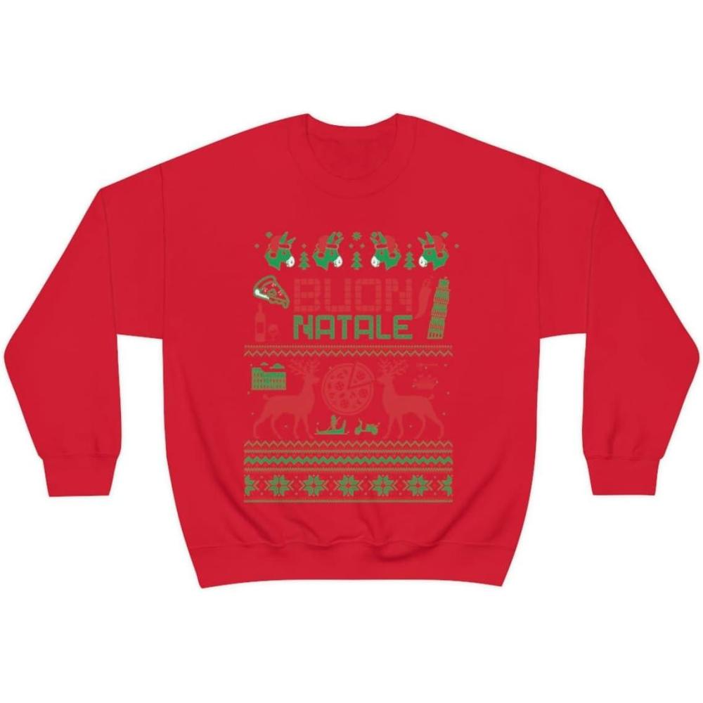 imageItalian Ugly Christmas Sweater SweatshirtRed