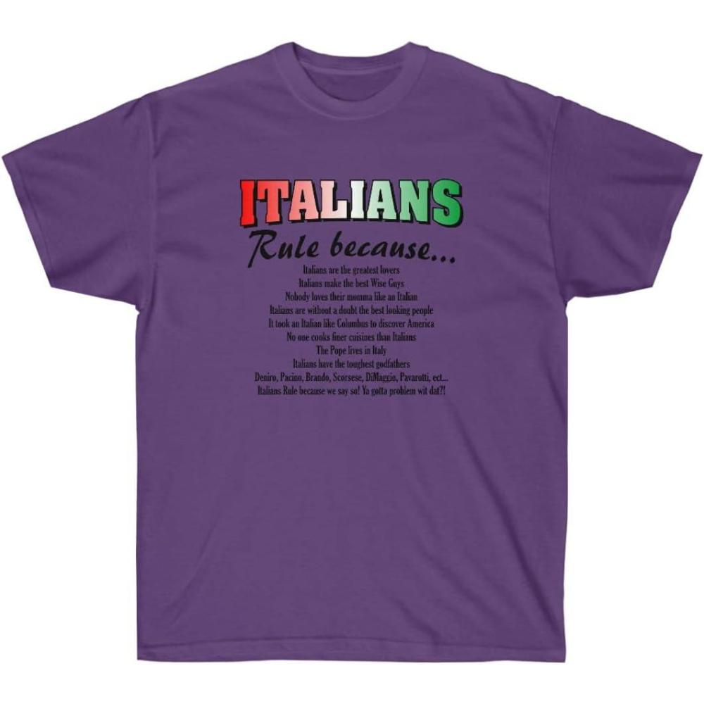 imageItalians Rule Italian TShirtPurple