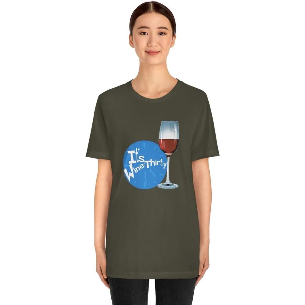 imageIts Wine Thirty Unisex Jersey Short Sleeve TeeArmy
